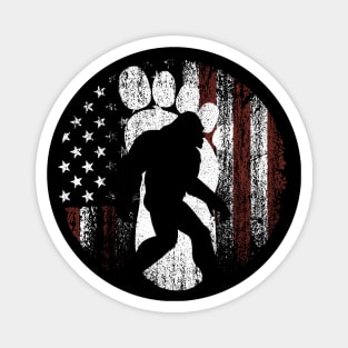 Bigfoot american flag 4th of july Magnet